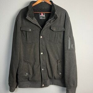 Southpole Utility‎ Streetwear Fleece Lined Bomber Jacket Urban Zip Military XXL